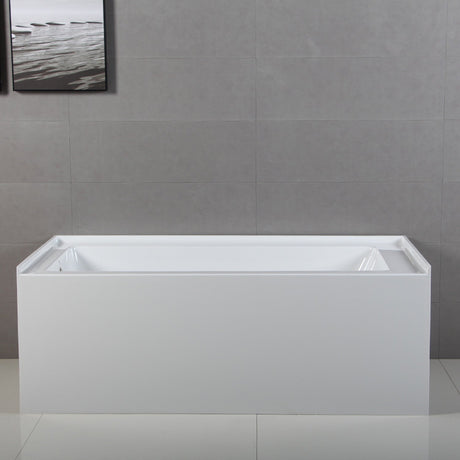 Aqua Eden VTDE603122L 60-Inch Acrylic 3-Wall Alcove Tub with Left Hand Drain Hole, White