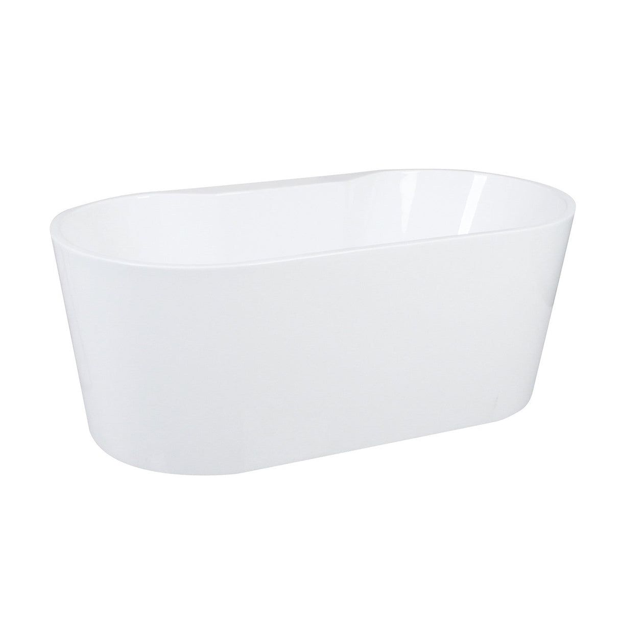 Aqua Eden VTDE633023 63-Inch Acrylic Freestanding Tub with Drain, Glossy White