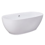 Aqua Eden VTDE673023BA 67-Inch Acrylic Double Ended Freestanding Tub with Drain, Glossy White