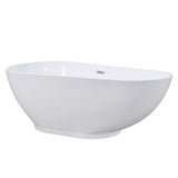 Aqua Eden VTDE693223BA 69-Inch Acrylic Double Ended Freestanding Tub with Drain, Glossy White