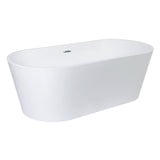 Aqua Eden VTDE713223T 71-Inch Acrylic Freestanding Tub with Center Drain Hole, Glossy White