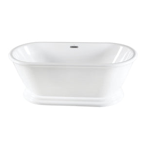 Aqua Eden VTDE713224 71-Inch Acrylic Double Ended Pedestal Bathtub with Drain, Glossy White