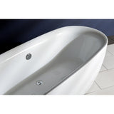 Aqua Eden VTDE713321 71-Inch Acrylic Double Ended Freestanding Tub with Drain, White