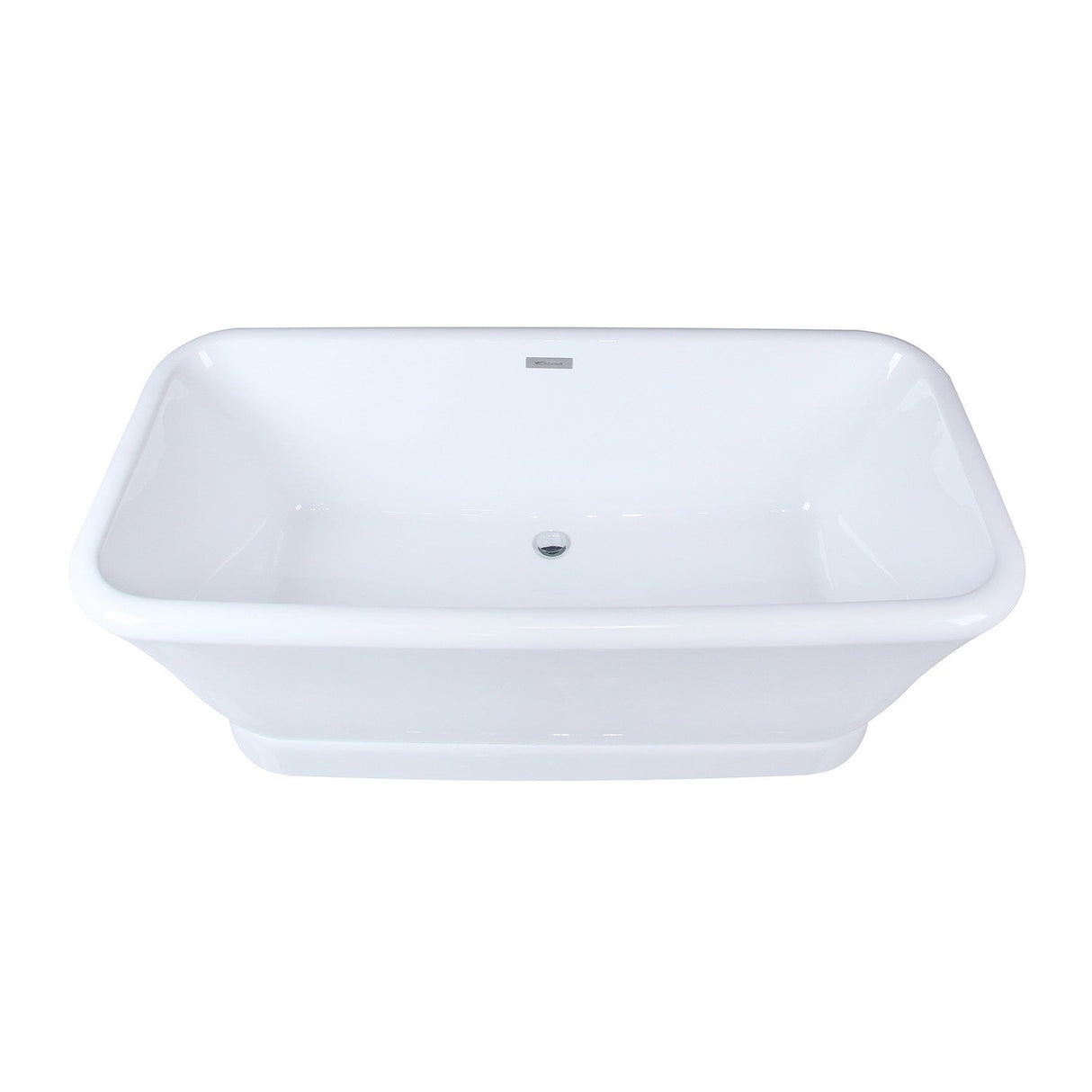 Aqua Eden VTDE713524WA 71-Inch Acrylic Double Ended Pedestal Tub with Drain, Glossy White