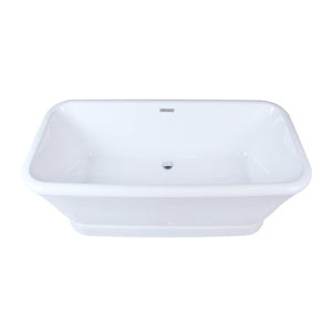 Aqua Eden VTDE713524WA 71-Inch Acrylic Double Ended Pedestal Tub with Drain, Glossy White