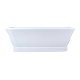 Aqua Eden VTDE713524WA 71-Inch Acrylic Double Ended Pedestal Tub with Drain, Glossy White