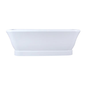 Aqua Eden VTDE713524WA 71-Inch Acrylic Double Ended Pedestal Tub with Drain, Glossy White