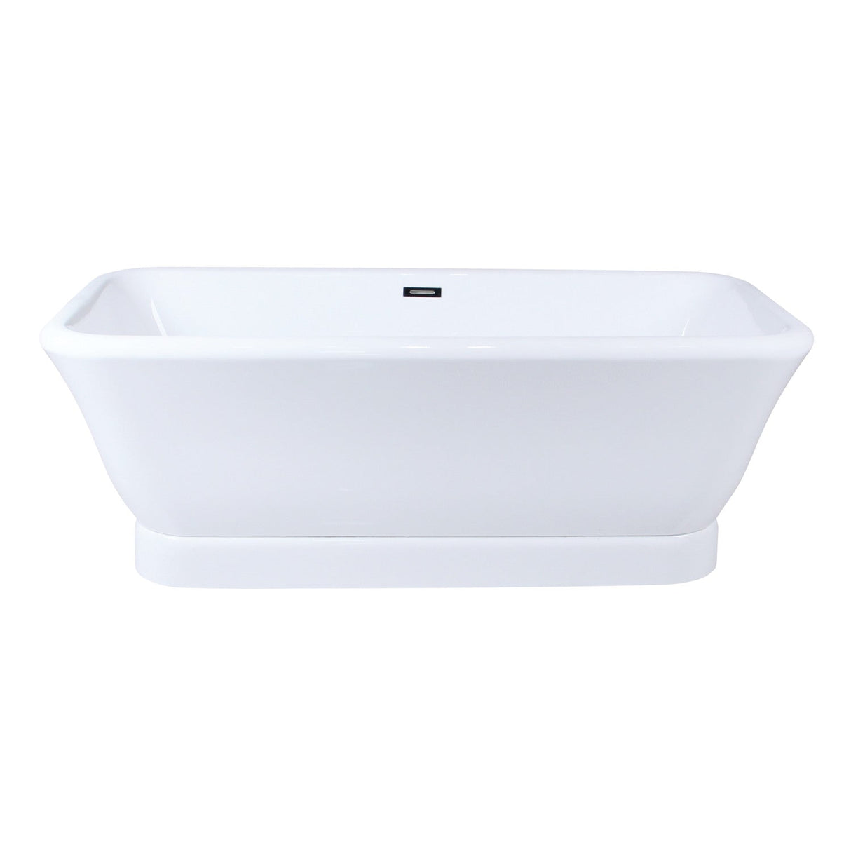 Aqua Eden VTDE713524WA 71-Inch Acrylic Double Ended Pedestal Tub with Drain, Glossy White