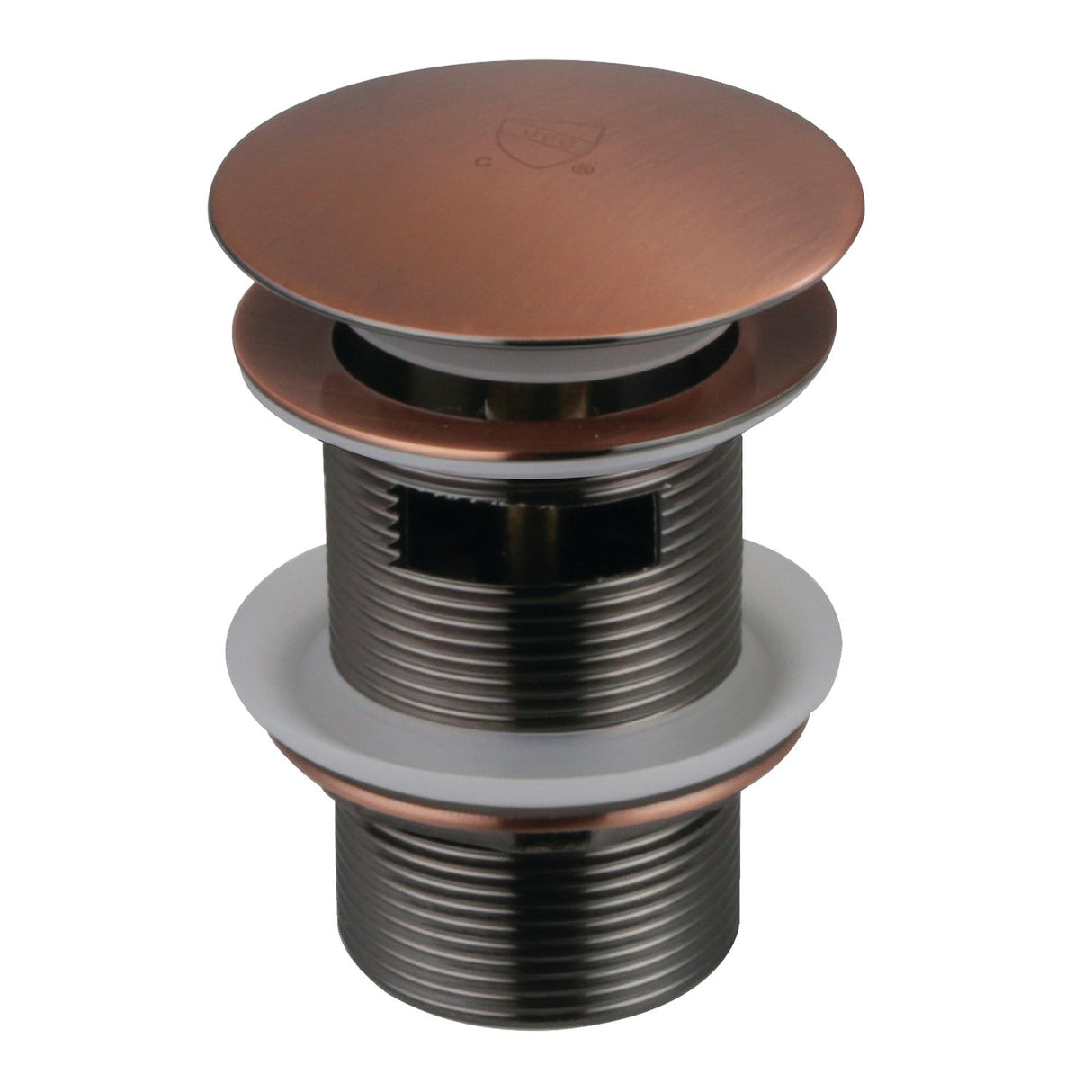 Trimscape VTDESHOEAC Brass Toe Touch Tub Drain Shoe with Overflow, Antique Copper