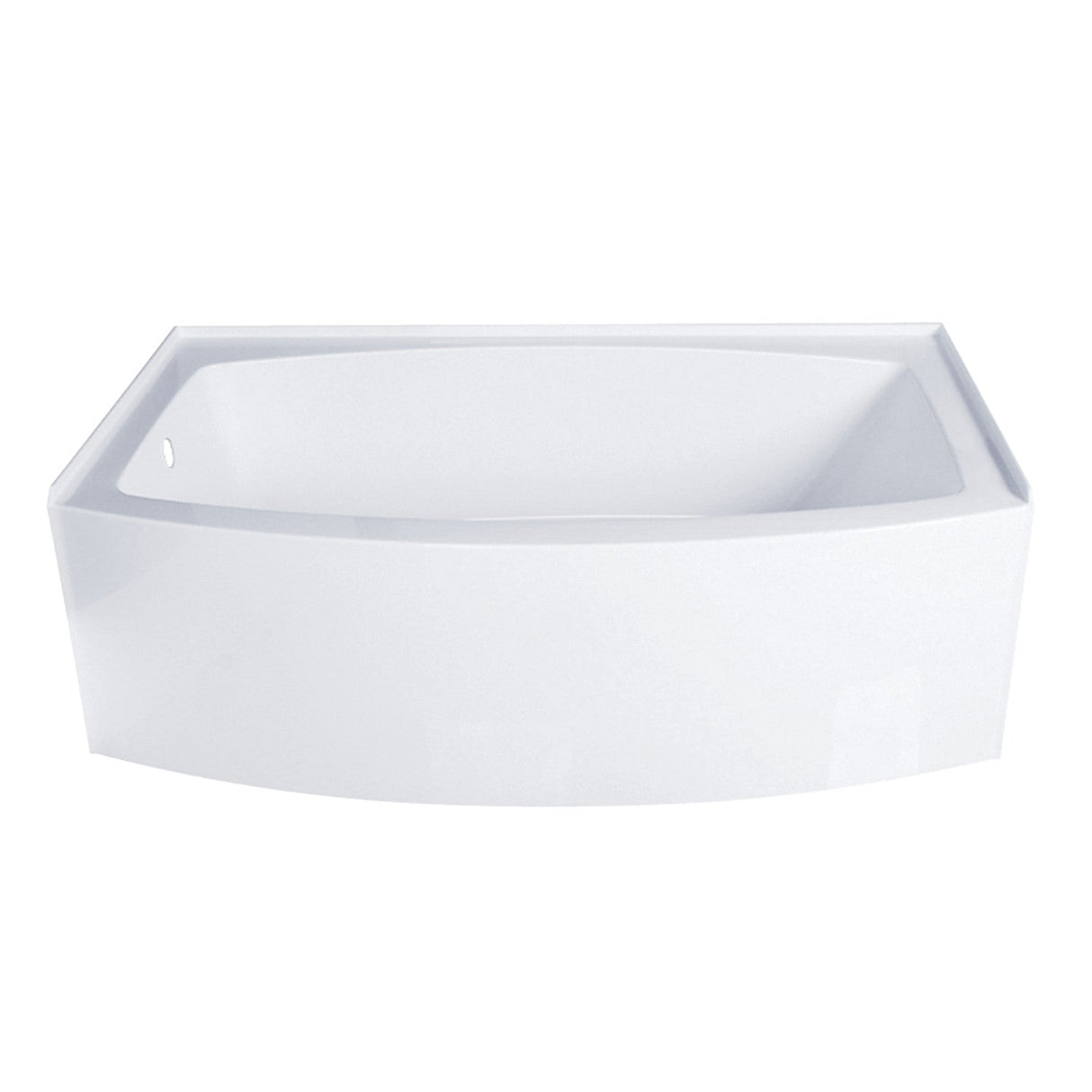 Aqua Eden VTDR663222L 66-Inch Acrylic Curved Apron 3-Wall Alcove Tub with Left Hand Drain, Glossy White