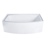 Aqua Eden VTDR663222L 66-Inch Acrylic Curved Apron 3-Wall Alcove Tub with Left Hand Drain, Glossy White