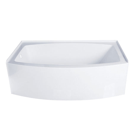 Aqua Eden VTDR663222L 66-Inch Acrylic Curved Apron 3-Wall Alcove Tub with Left Hand Drain, Glossy White