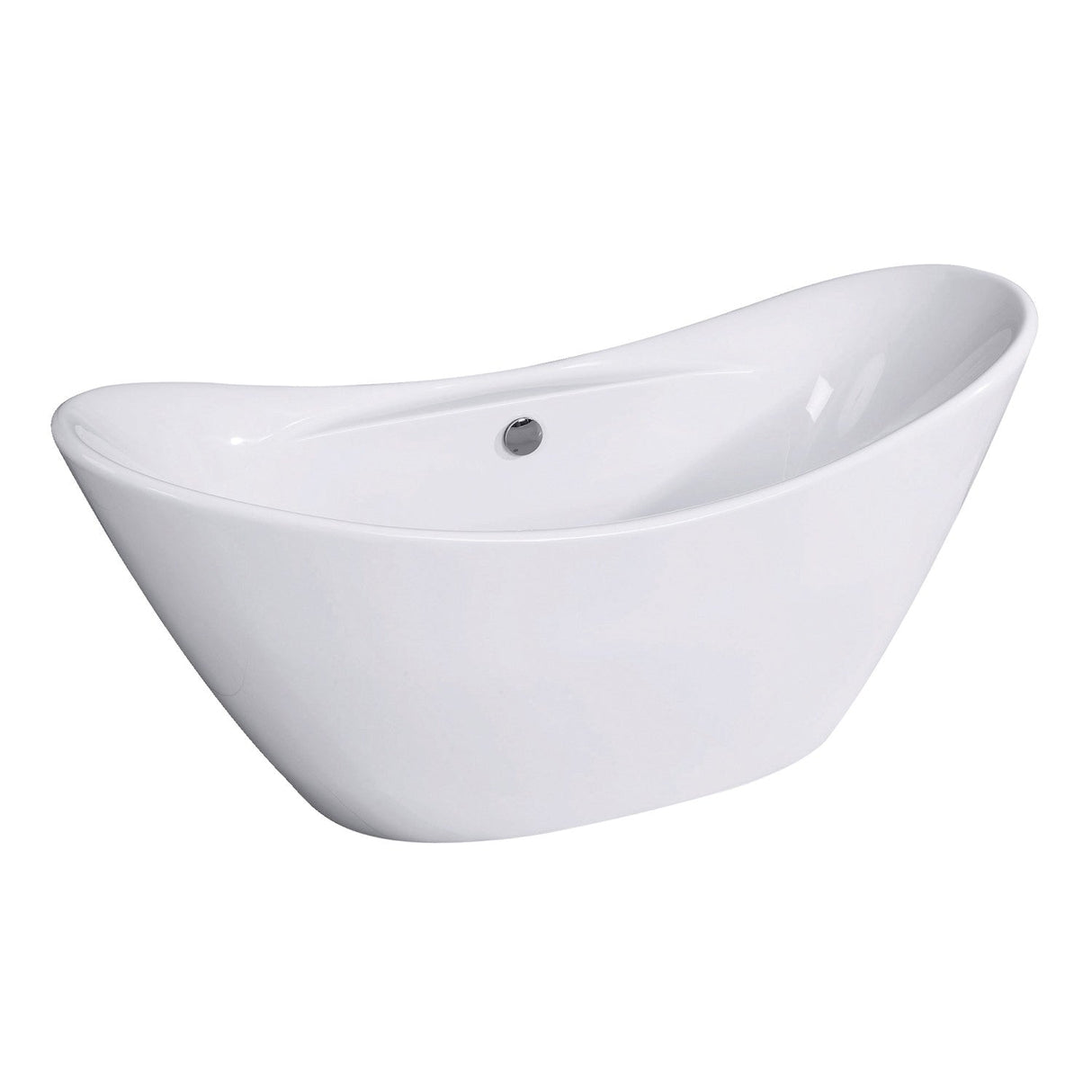 Aqua Eden VTDS682929 68-Inch Acrylic Double Slipper Freestanding Tub with Drain, White