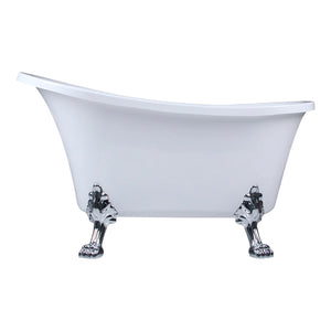 Aqua Eden VTND512824WAC1 51-Inch Acrylic Single Slipper Clawfoot Tub (No Faucet Drillings), White/Polished Chrome