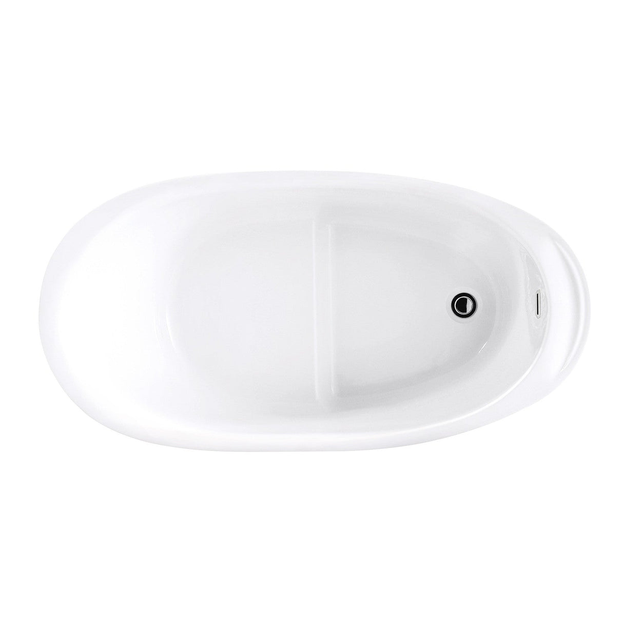 Aqua Eden VTOV512730S 52-Inch Acrylic Freestanding Tub with Drain and Integrated Seat, Glossy White