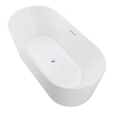 Aqua Eden VTOV543023 54-Inch Acrylic Freestanding Tub with Center Drain Hole, Glossy White