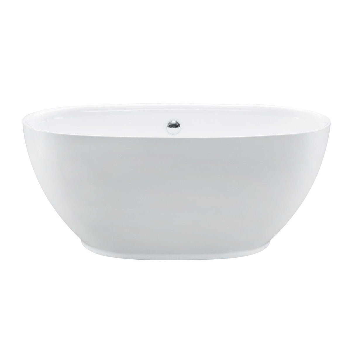 Aqua Eden VTOV553023U 55-Inch Acrylic Freestanding Tub with Center Drain Hole, Glossy White