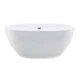 Aqua Eden VTOV553023U 55-Inch Acrylic Freestanding Tub with Center Drain Hole, Glossy White