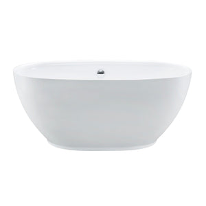 Aqua Eden VTOV553023U 55-Inch Acrylic Freestanding Tub with Center Drain Hole, Glossy White