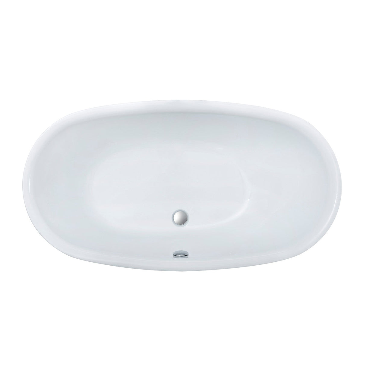 Aqua Eden VTOV553023U 55-Inch Acrylic Freestanding Tub with Center Drain Hole, Glossy White