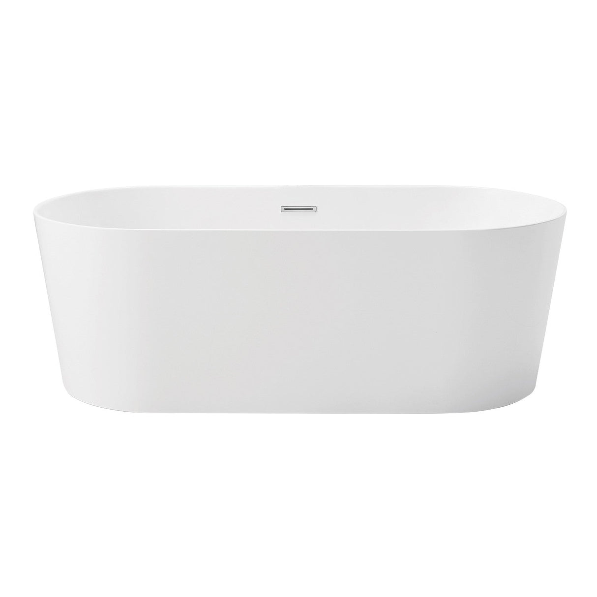 Aqua Eden VTOV593023 59-Inch Acrylic Freestanding Tub with Center Drain Hole, Glossy White