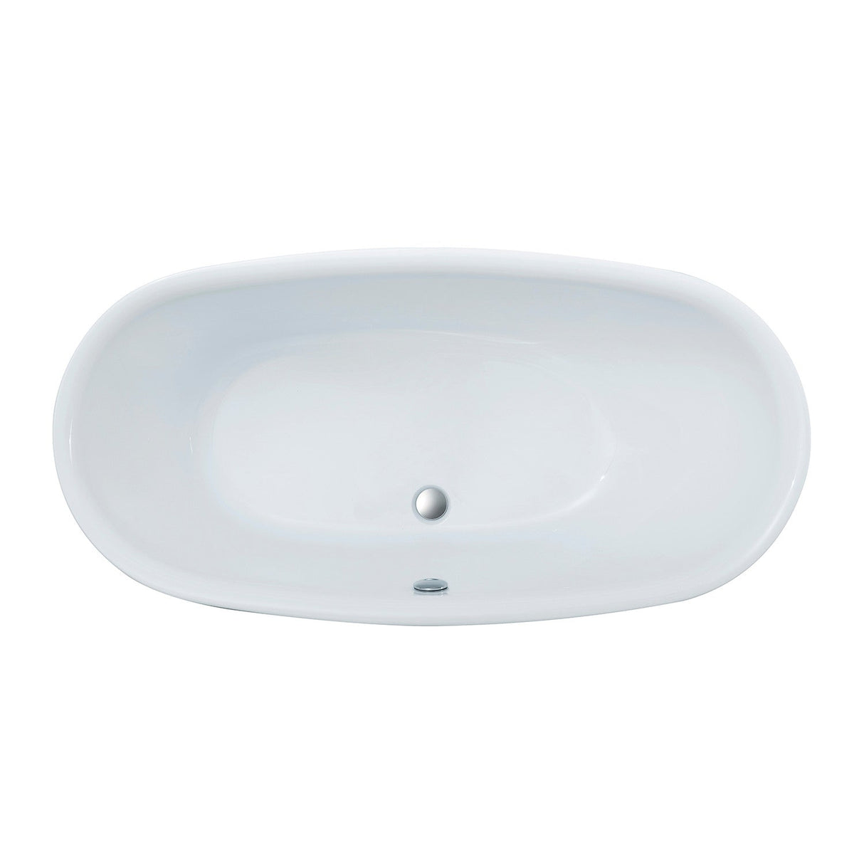 Aqua Eden VTOV593023U 59-Inch Acrylic Freestanding Tub with Center Drain Hole, Glossy White