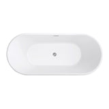 Aqua Eden VTOV633024 63-Inch Acrylic Freestanding Tub with Center Drain Hole, Glossy White