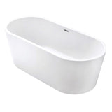 Aqua Eden VTOV673023 67-Inch Acrylic Freestanding Tub with Center Drain Hole, Glossy White