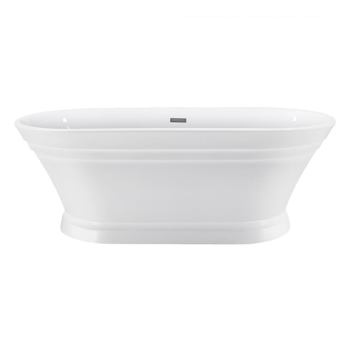 Aqua Eden VTOV673124 67-Inch Acrylic Double Ended Pedestal Tub, Glossy White