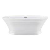 Aqua Eden VTOV673124 67-Inch Acrylic Double Ended Pedestal Tub, Glossy White