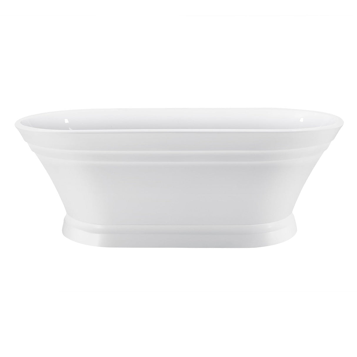 Aqua Eden VTOV673124 67-Inch Acrylic Double Ended Pedestal Tub, Glossy White