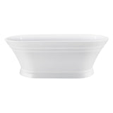 Aqua Eden VTOV673124 67-Inch Acrylic Double Ended Pedestal Tub, Glossy White