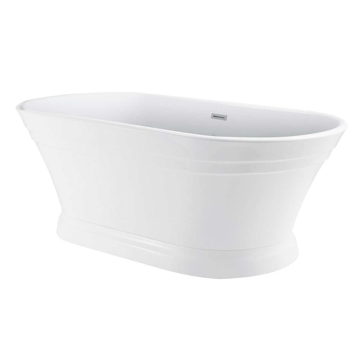 Aqua Eden VTOV673124 67-Inch Acrylic Double Ended Pedestal Tub, Glossy White