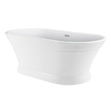 Aqua Eden VTOV673124 67-Inch Acrylic Double Ended Pedestal Tub, Glossy White