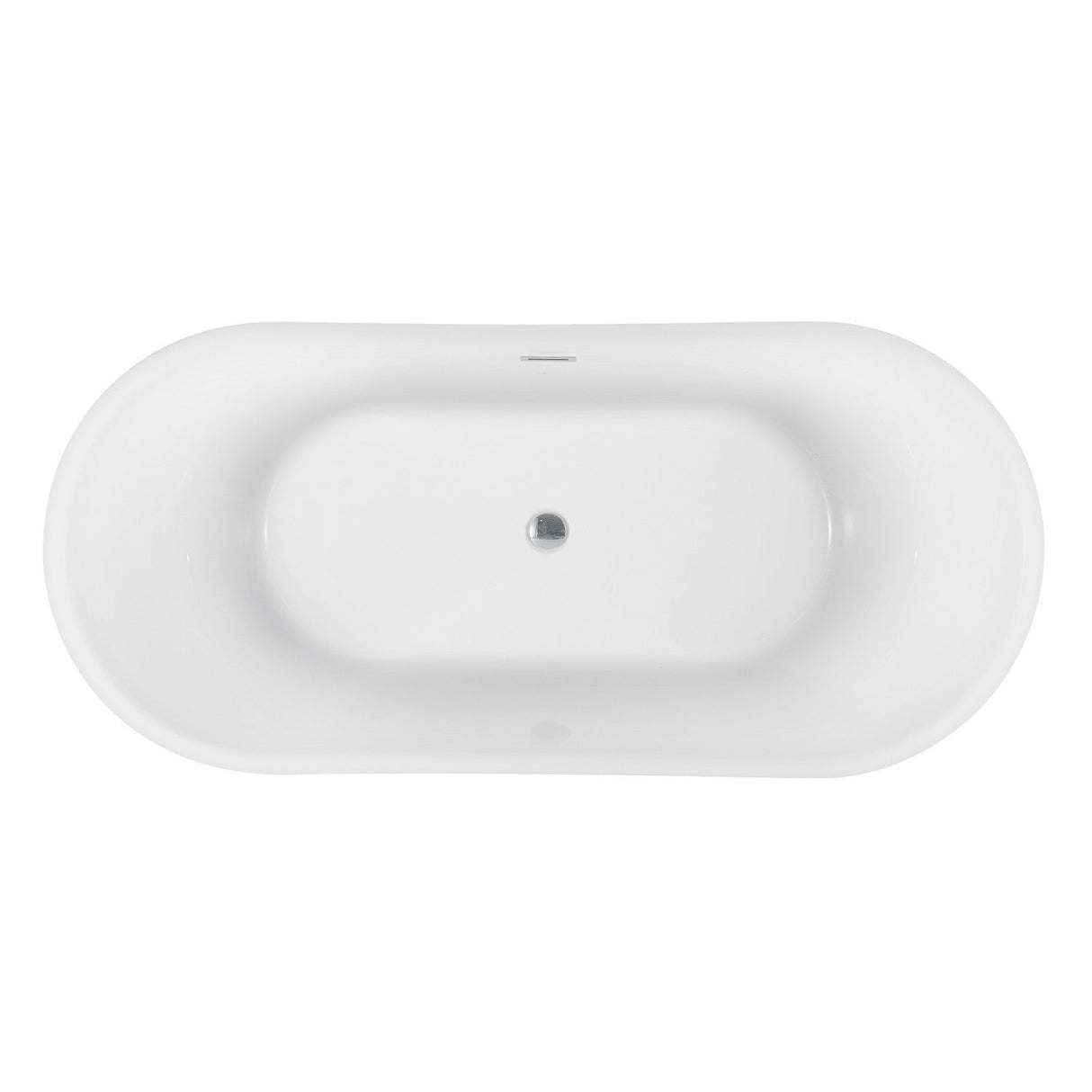 Aqua Eden VTOV673124 67-Inch Acrylic Double Ended Pedestal Tub, Glossy White