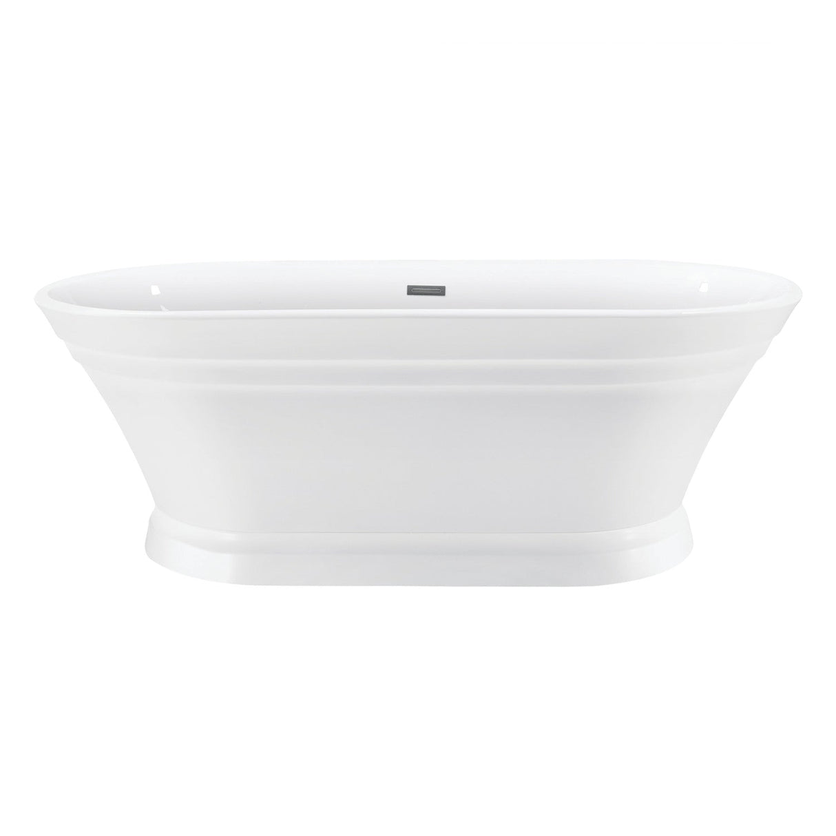 Aqua Eden VTOV673124 67-Inch Acrylic Double Ended Pedestal Tub, Glossy White