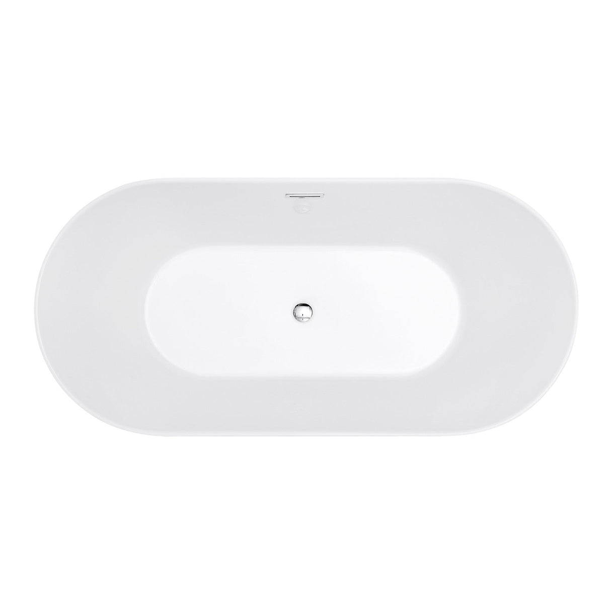 Aqua Eden VTOV673223 67-Inch Acrylic Freestanding Tub with Center Drain Hole, Glossy White