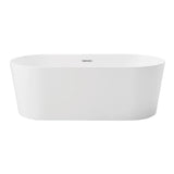 Aqua Eden VTOV673223 67-Inch Acrylic Freestanding Tub with Center Drain Hole, Glossy White