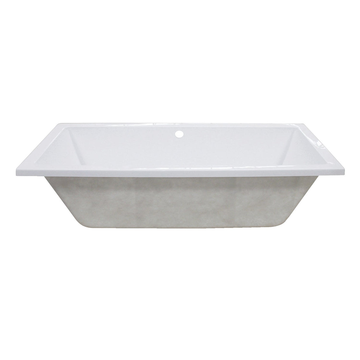 Aqua Eden VTPN593017C 59-Inch Acrylic Rectangular Drop-In Tub with Center Drain Hole, White