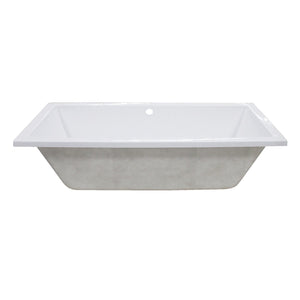 Aqua Eden VTPN593017C 59-Inch Acrylic Rectangular Drop-In Tub with Center Drain Hole, White
