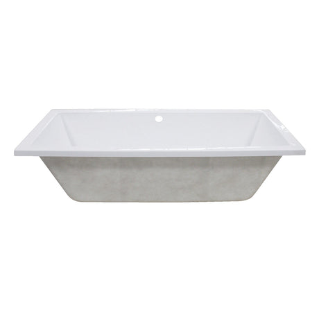 Aqua Eden VTPN593017C 59-Inch Acrylic Rectangular Drop-In Tub with Center Drain Hole, White