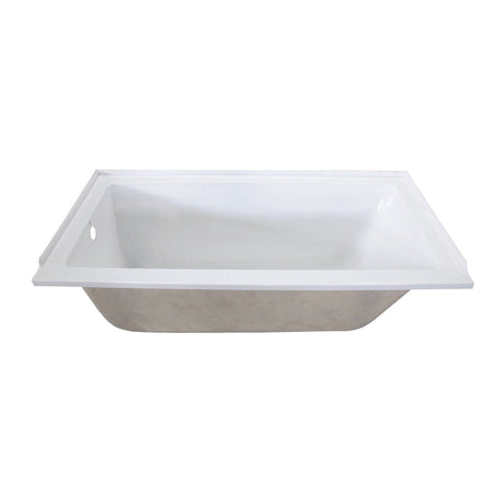 Aqua Eden VTPN603020L 60-Inch Acrylic Rectangular Drop-In Tub with Left Hand Drain, White