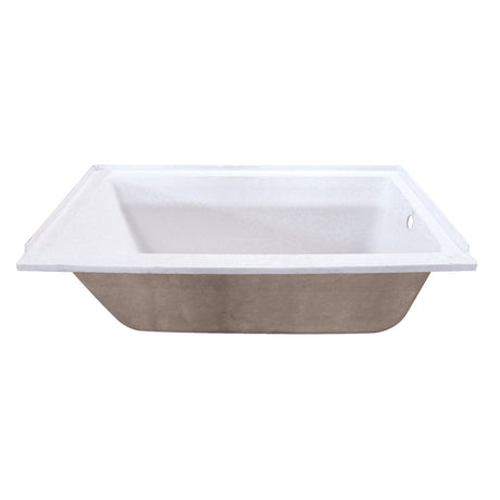 Aqua Eden VTPN603220R 60-Inch Acrylic Rectangular Drop-In Tub with Right Hand Drain, White