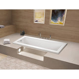 Aqua Eden VTPN672817 67-Inch Acrylic Rectangular Drop-In Tub with Reversible Drain Hole, White