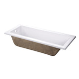 Aqua Eden VTPN672817 67-Inch Acrylic Rectangular Drop-In Tub with Reversible Drain Hole, White