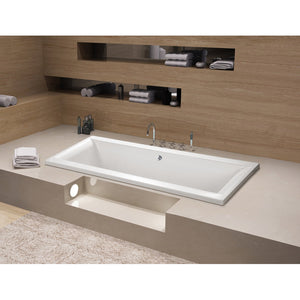 Aqua Eden VTPN672817C 67-Inch Acrylic Rectangular Drop-In Tub with Center Drain Hole, White