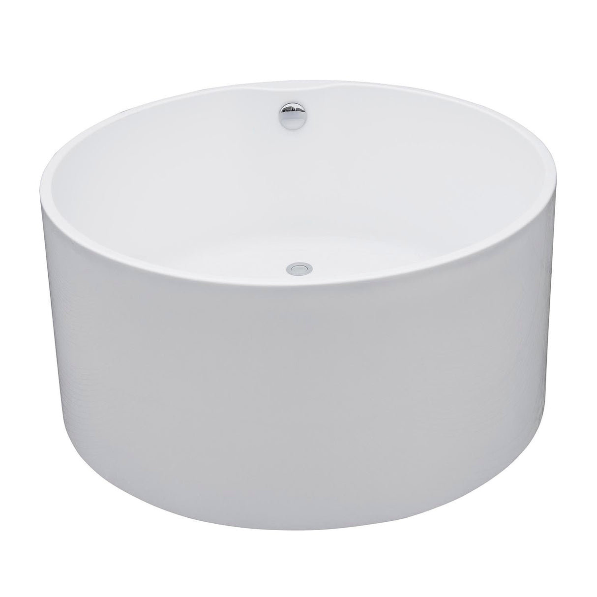 Aqua Eden VTRO454523 45-Inch Round Acrylic Freestanding Tub with Drain, Glossy White