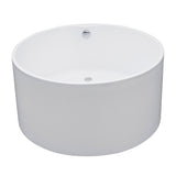 Aqua Eden VTRO454523 45-Inch Round Acrylic Freestanding Tub with Drain, Glossy White