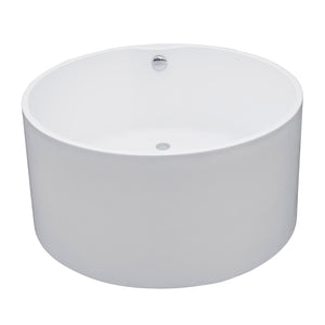 Aqua Eden VTRO454523 45-Inch Round Acrylic Freestanding Tub with Drain, Glossy White