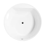 Aqua Eden VTRO535322 53-Inch Round Acrylic Freestanding Tub with Drain, Glossy White